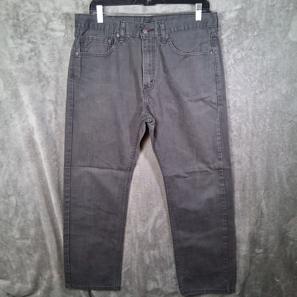Levis 505‎ Regular Straight Fit Gray Graphite Mens 34x30 Inseam 28 Non Stretch